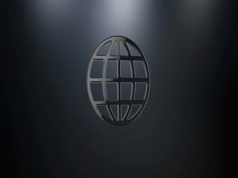 Globe Black 3d Icon Video stock 69806295