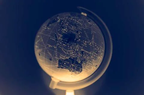 The globe of black background Stock Photos