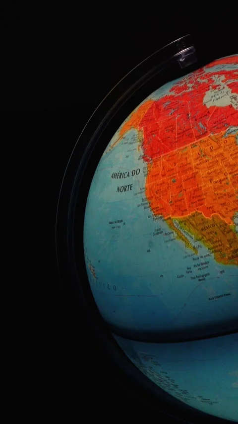 Globe on Black Background Vertical Video Видео 337037533