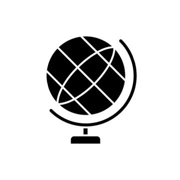 Globe black icon, vector sign on isolated background. Globe concept symbol イラスト素材