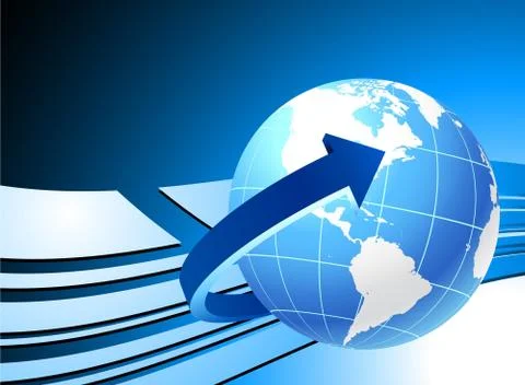 Globe on blue background Stock Illustration