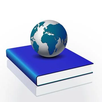Globe on a blue book Stock-Illustration