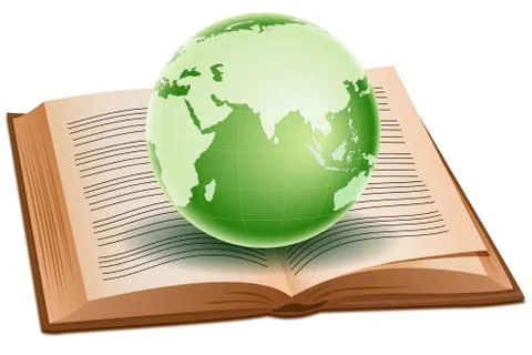 Globe on book Stock Illustration