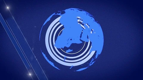 Globe breaking news generic 4K blue Stock Footage 73242318