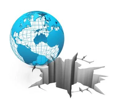 Globe on the brink Stock Illustration