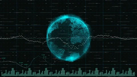The globe with business graph technology. Stock Footage 148202889