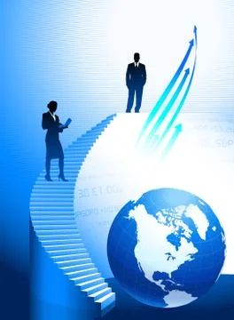 Globe with Business Team Illustrazione stock