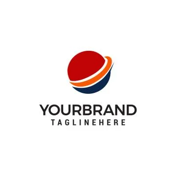 Globe Business vector logo template in blue and red designs concept template Illustrazione stock
