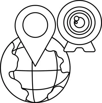 A globe with a camera on top of it Stock Illustration
