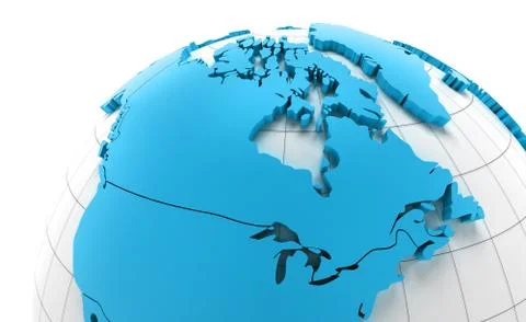 Globe of Canada with national borders Stock Illustration
