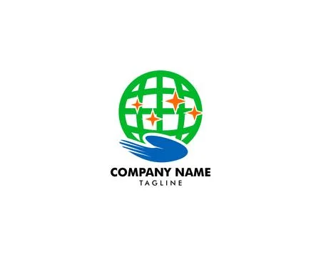 Globe Care Logo Design Element Stock Illustration