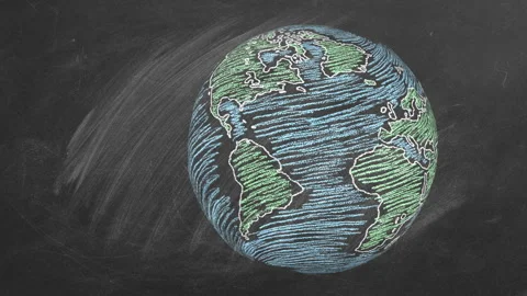 Globe on chalkboard Stock Footage 152560468