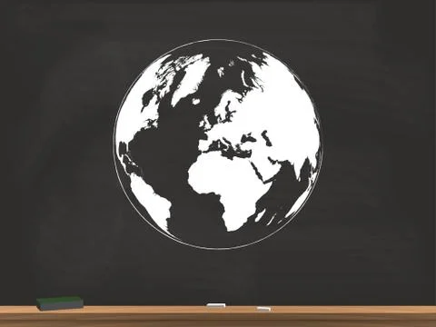Globe Chalkboard Vector Illustration Stock Illustration