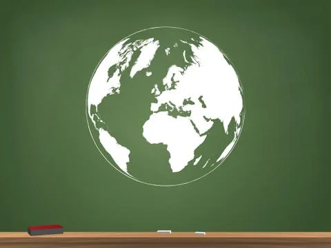 Globe Chalkboard Vector Illustration Stock Illustration