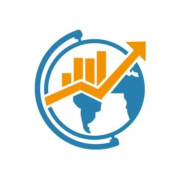 Globe chart logo design. creative diagram finance symbol icon vector Stock Illustration
