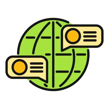 Globe with chat bubbles connecting global communication Stock Illustration