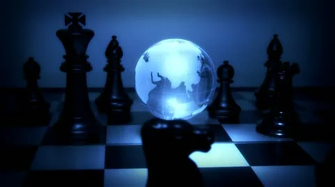 Globe on a chessboard Stock Footage 17544857