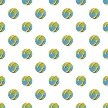 Globe with circling arrow seamless pattern イラスト素材