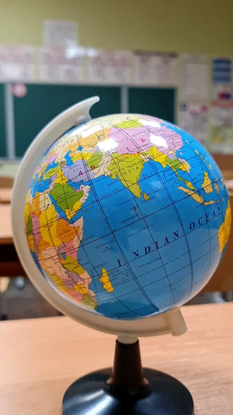 A Globe in a classroom Stock Footage 294832637
