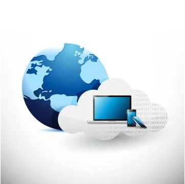 Globe cloud electronics illustration Stock Illustration