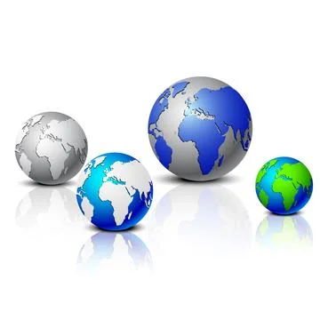 The Globe Collection isolated Stock Illustration