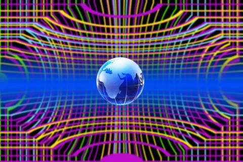 Globe On Color Background Stock Illustration