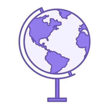 Globe Color Icon. Earth Globe Vector Icon. Travel and Vacation Concept Stock Illustration