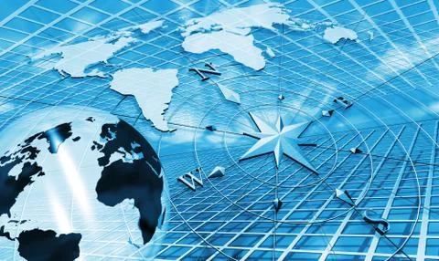 Globe with compass Stock Illustration