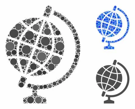 Globe Composition Icon of Round Dots Stock Illustration