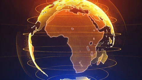 Globe. Computer background. Video Loop. Three fragments. Vídeo Stock 89792189