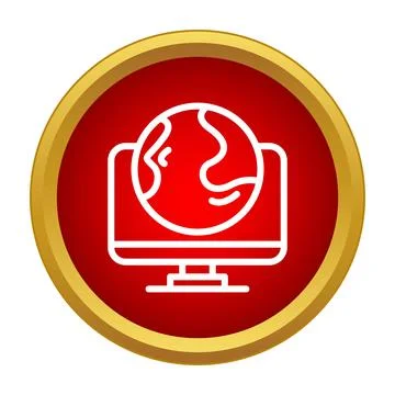 Globe on computer screen representing global network connection Stock Illustration
