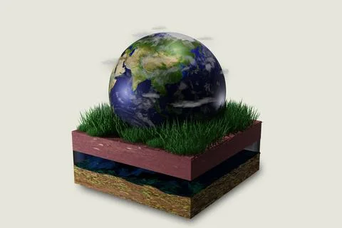 Globe concept showing a green Stock Illustration