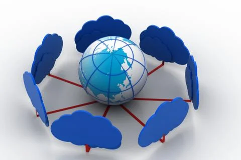 Globe connect with cloud Stock Illustration