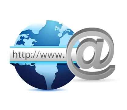 Globe connected to the internet illustration design over a white background Stock Illustration