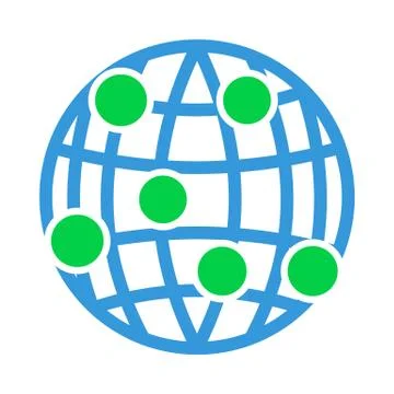 Globe Connection Point Icon Stock Illustration