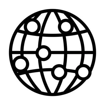 Globe Connection Point Icon Stock Illustration