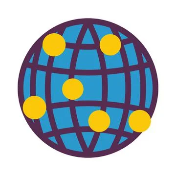 Globe Connection Point Icon Stock Illustration