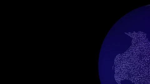 Globe with continents Globe with dot texture spinning on blue  4K video 스톡 동영상 309541973