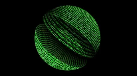 Globe created from  binary data Illustrazione stock