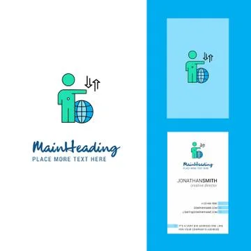 Globe Creative Logo and business card. vertical Design Vector Stock Illustration