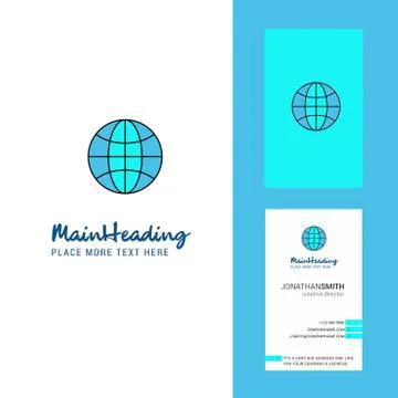 Globe Creative Logo and business card. vertical Design Vector Stock Illustration