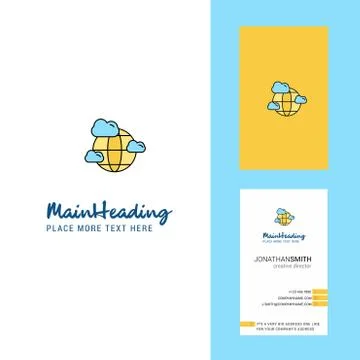 Globe  Creative Logo and business card. vertical Design Vector Stock Illustration