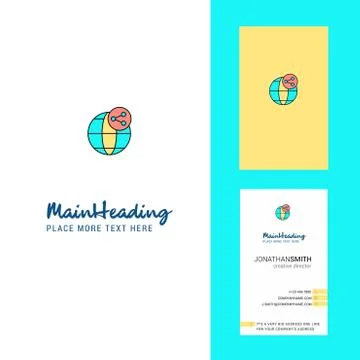 Globe  Creative Logo and business card. vertical Design Vector Stock Illustration