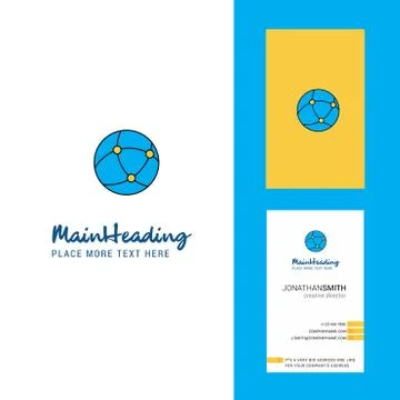 Globe Creative Logo and business card. vertical Design Vector Stock Illustration