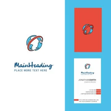 Globe Creative Logo and business card. vertical Design Vector Stock Illustration