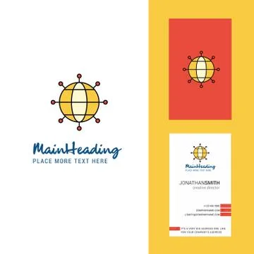 Globe Creative Logo and business card. vertical Design Vector Stock Illustration