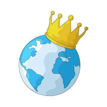 Globe with crown illustration 스톡 일러스트