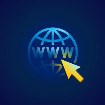 Globe with cursor and www inside Stock Illustration