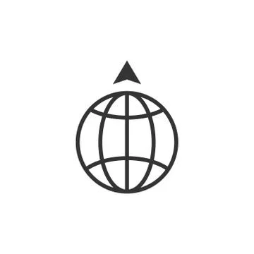 Globe cursor vector design template illustration Illustrazione stock