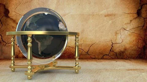 Globe on dark background Illustrazione stock